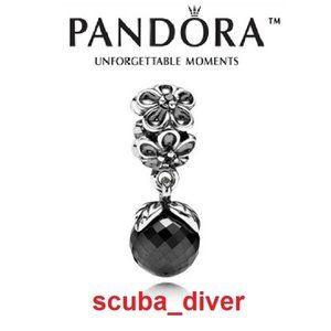 Pandora Garden Odyssey Black Spinel and Grey Crystal Sterling Forever Bloom